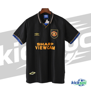 1993/1994 Manchester United Away Short-Sleeve Retro Black Jersey ( Fan ) 