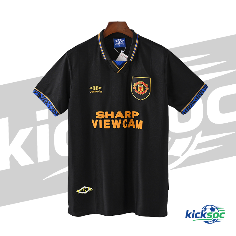 1993/1994 Manchester United Away Short-Sleeve Retro Black Jersey ( Fan ) 