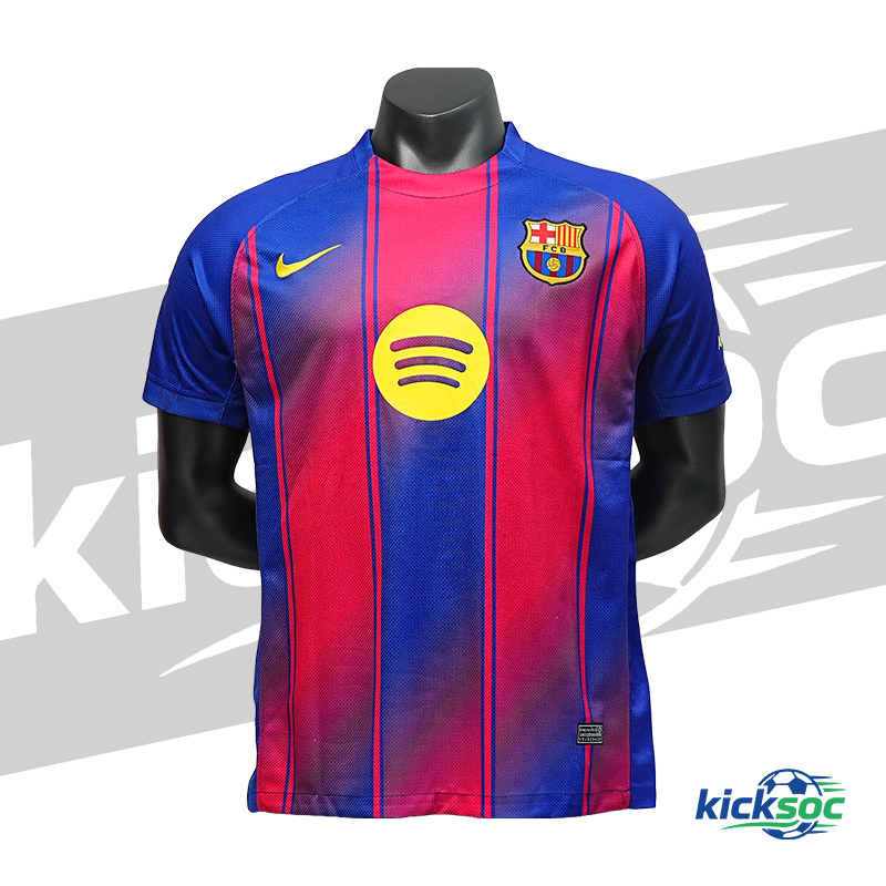 2025/2026 Barcelona Home Moisture-Wicking Short Sleeve Soccer Jersey （ Fan ）