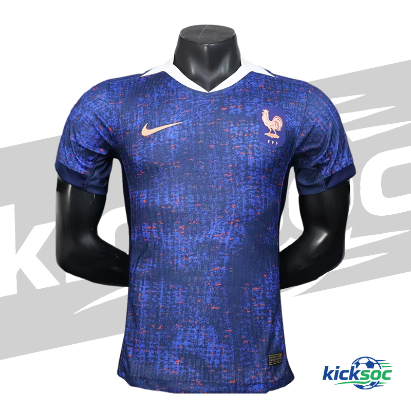 2025-2026 France Home Short-Sleeve Soccer Jersey ( Player ) 