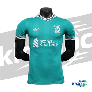 Liverpool 2025-2026 season away player version green short-sleeve jersey