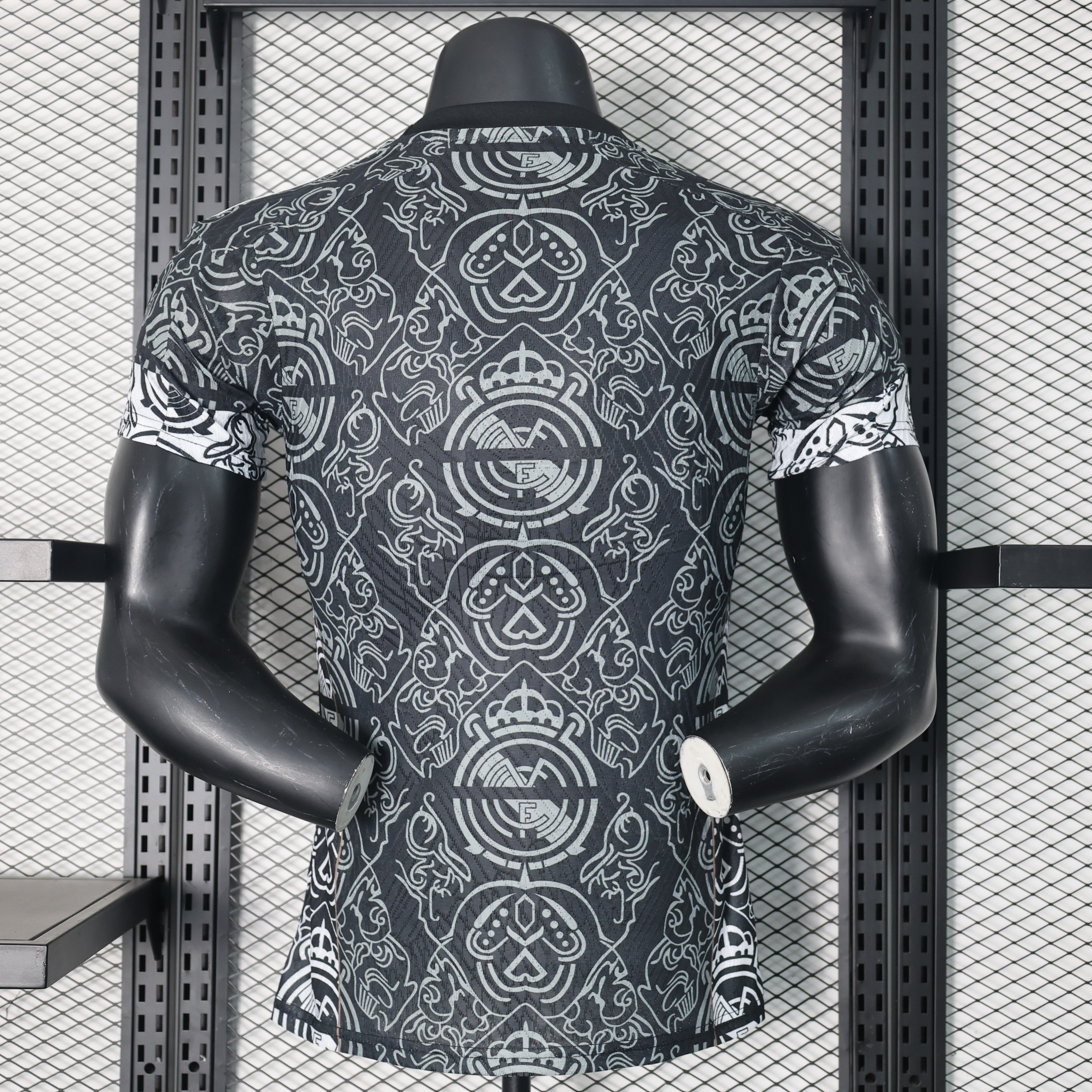 2024/2025 Real Madrid Black Pattern Special Edition Training Jersey Short Sleeve ( Player )