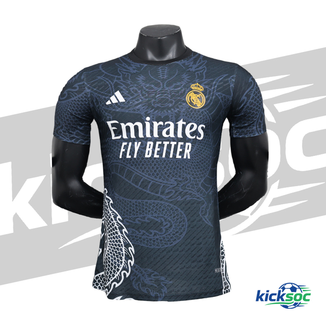 202/2025 Real Madrid Black Dragon Pattern Special Edition Short-Sleeve Jersey ( Player )