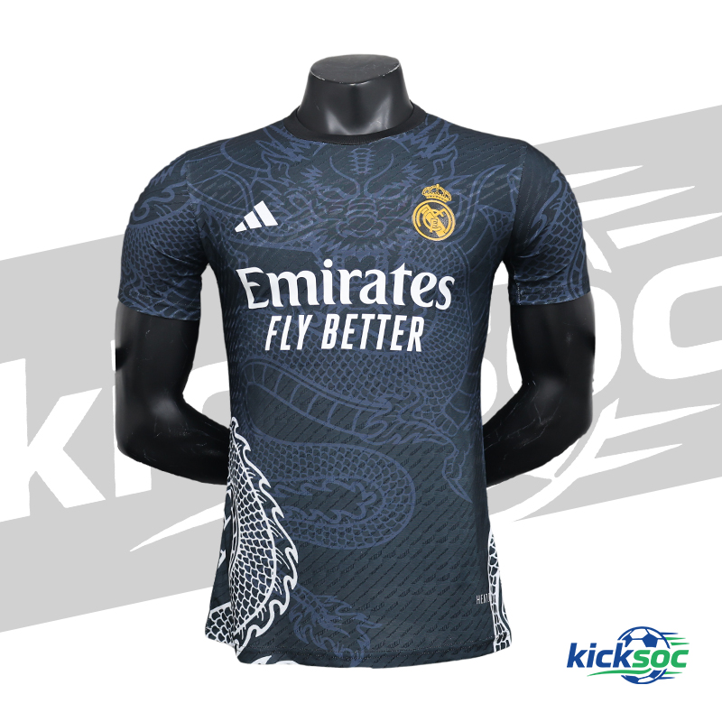 202/2025 Real Madrid Black Dragon Pattern Special Edition Short-Sleeve Jersey ( Player )