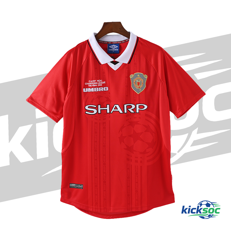 1999/2000 Manchester United Home Red Short-Sleeve Retro Jersey ( Fan ) 