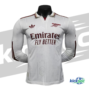 2025-2026 Arsenal Second Away White Long-Sleeve Football Jersey (Player)