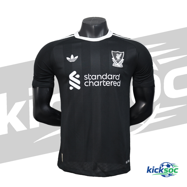 2024-2025 Liverpool Away Black Long-Sleeve Soccer Jersey (Player) 