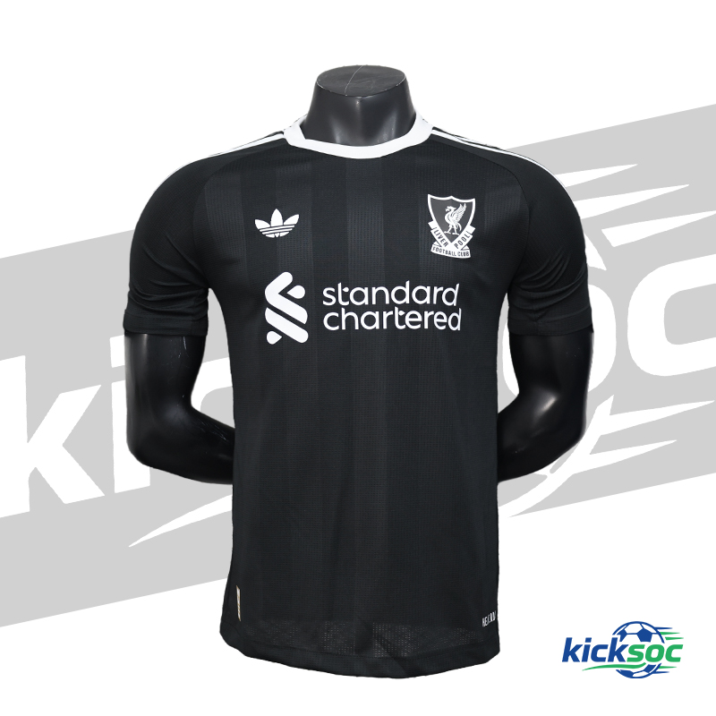 2024-2025 Liverpool Away Black Long-Sleeve Soccer Jersey (Player) 