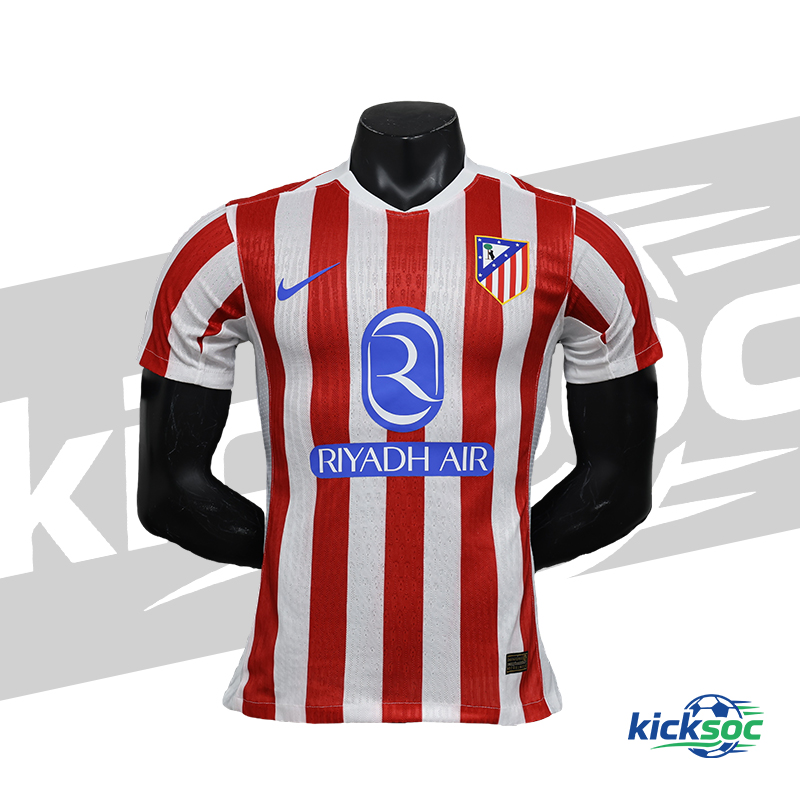 2025-2026 Atletico Madrid Home Soccer Quick-Dry Short Sleeve Jersey (player-version)