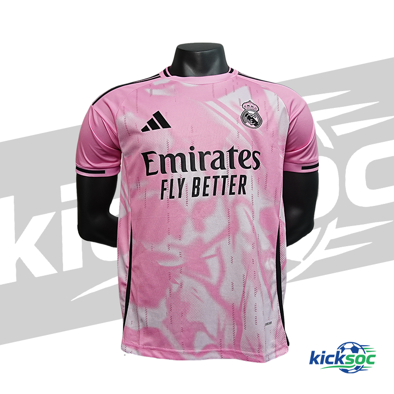 2024/2025 Real Madrid Football Training Pink Short-Sleeve Jersey ( Fan )