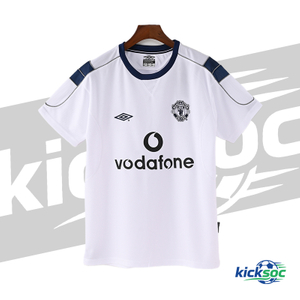 1999/2000 Manchester United Away Short-Sleeve Retro White Jersey ( Fan )