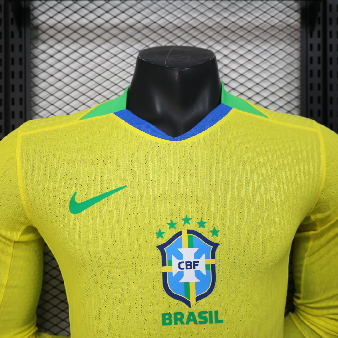 2025-2026 Brazil Home Long-Sleeve Soccer Jersey ( Player ) 