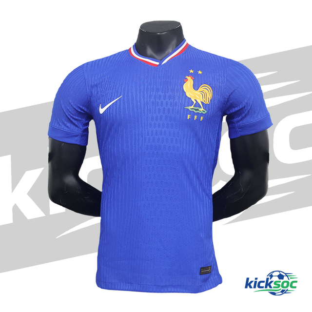 2024-2025 France Home Short-Sleeve Soccer Jersey ( Player ) 