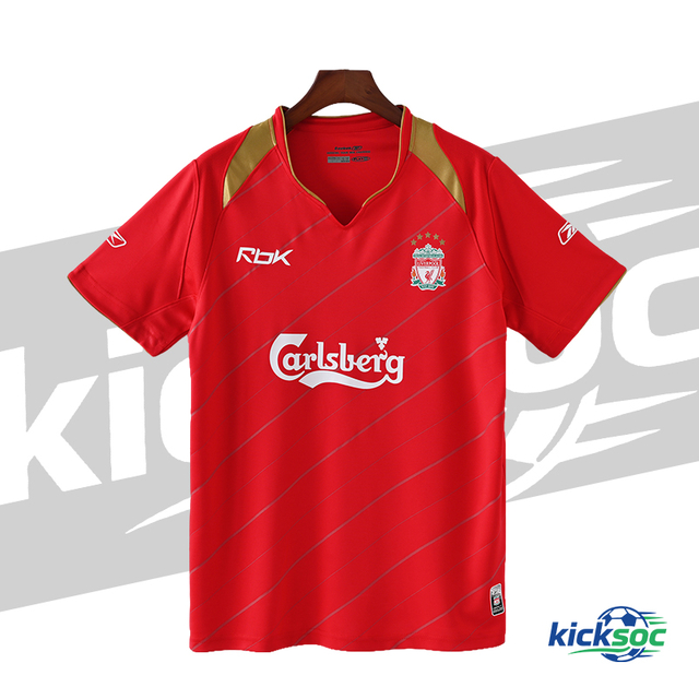 2005/2006 Liverpool Home-Short-Sleeve-Football-Jersey-(Fan)