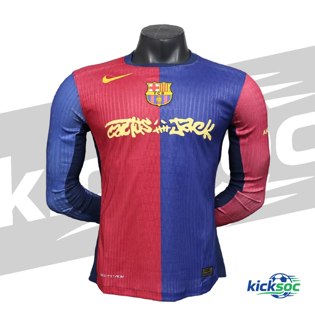 2025/2026 Barcelona home Long-sleeve jersey Scott collaboration ( player )