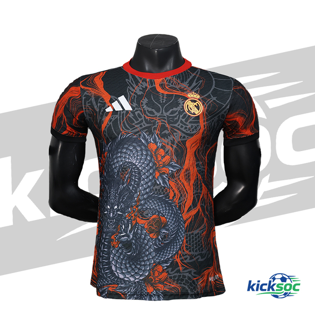 2025/2026 Real Madrid Black Dragon Special Edition Short-Sleeve Jersey ( Player ) 