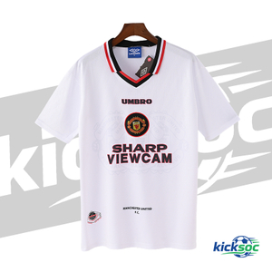 1996/1907 Manchester United Away Short-Sleeve Retro White Jersey ( Fan ) 