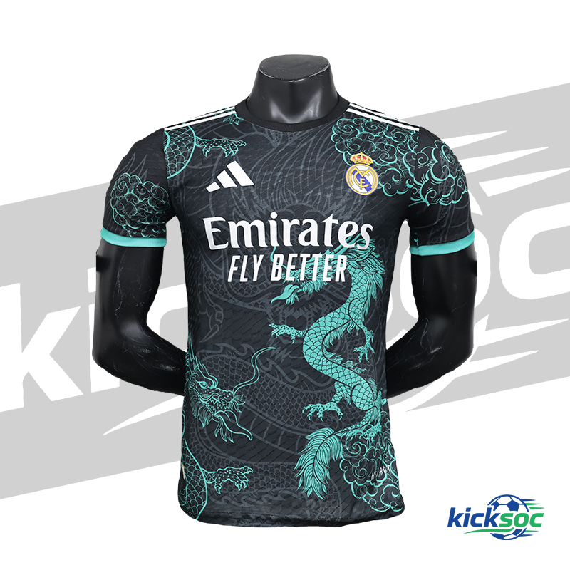 2025/2026 Real Madrid Cyan Dragon Special Edition Short-Sleeve Jersey ( Player )