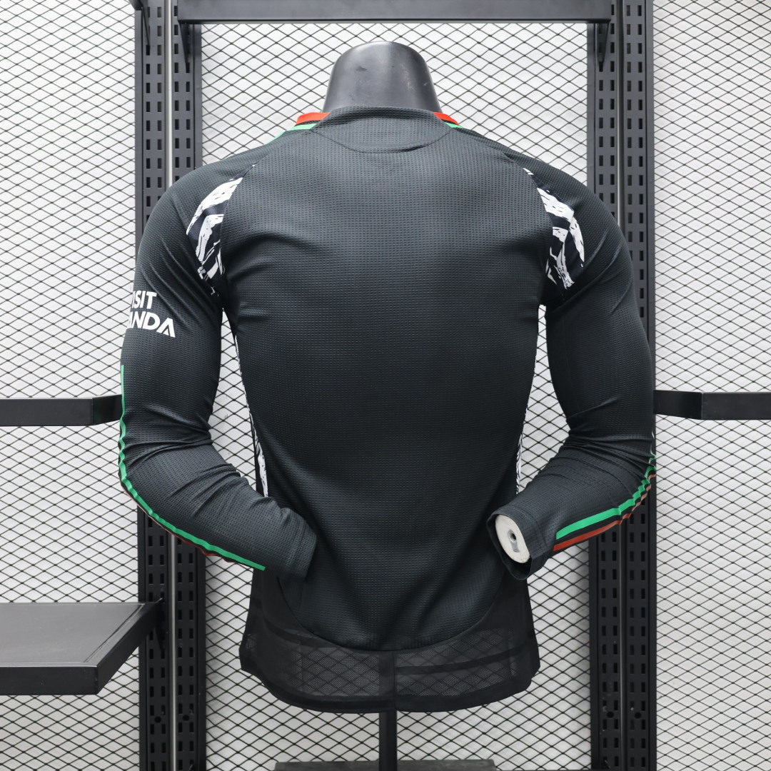 2024-2025 Arsenal Away Black Long-Sleeve Jersey (Player)