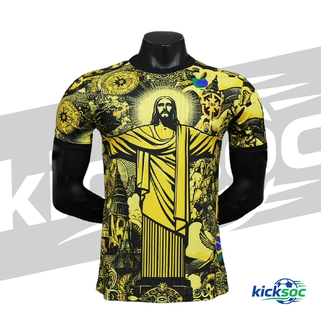 2025-2026 Brazil Short-Sleeve Football Jersey Jesus Golden Edition ( Player ) 