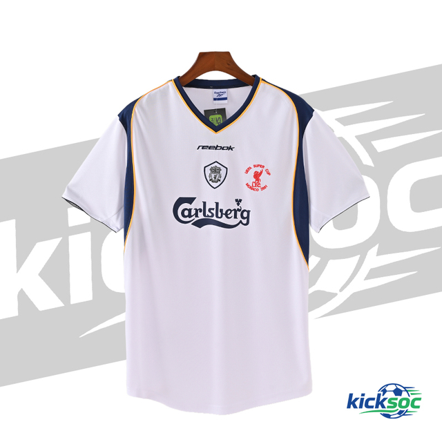 2001/2002 Liverpool Short-Sleeve Football Jersey white Retro Style (Fan)