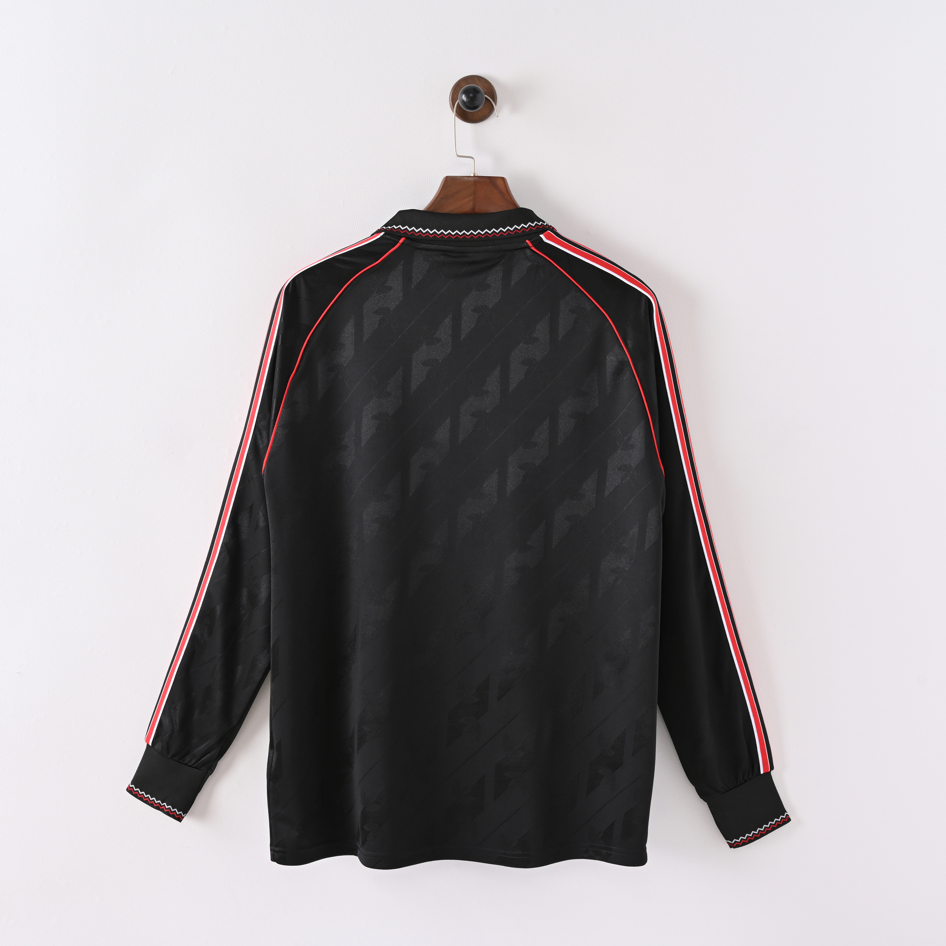 2024/2025 Manchester United Long Sleeve Black Patterned Casual Polo Shirt ( Fan Retro-Edition )