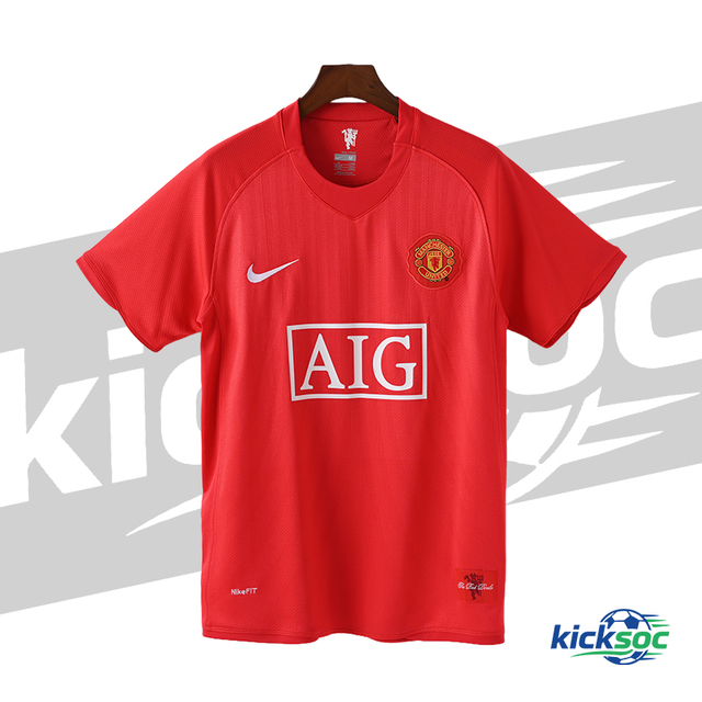 2007/2008 Manchester United Home Short-Sleeve Retro Red Jersey ( Fan ) 
