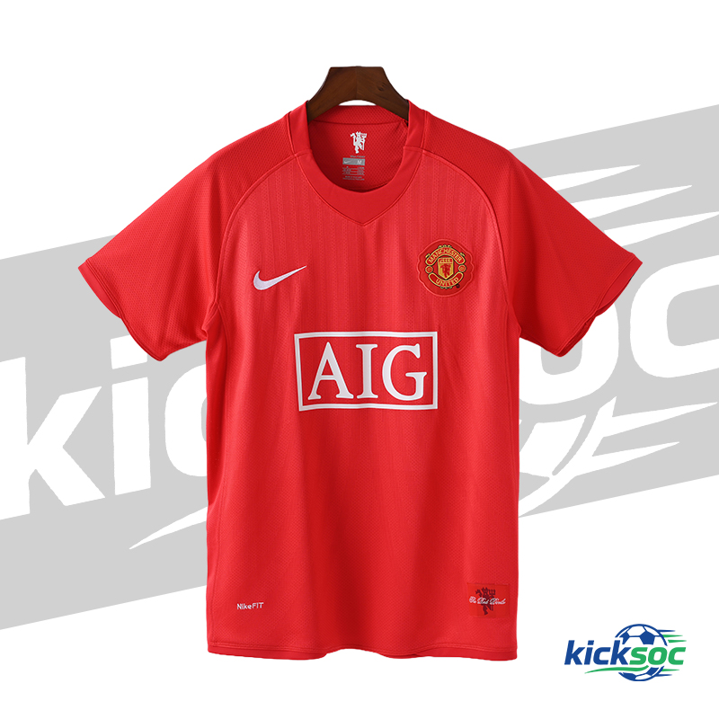 2007/2008 Manchester United Home Short-Sleeve Retro Red Jersey ( Fan ) 
