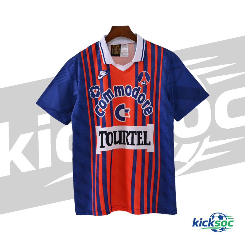 1993/1994 Paris Saint-Germain Home Red and Blue Retro Short-Sleeve Jersey( Fan ) 