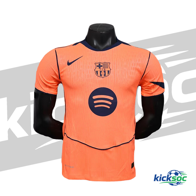 2025/2026 Barcelona Second Away Quick Dry Short Sleeve Soccer Jersey Orange ( player )