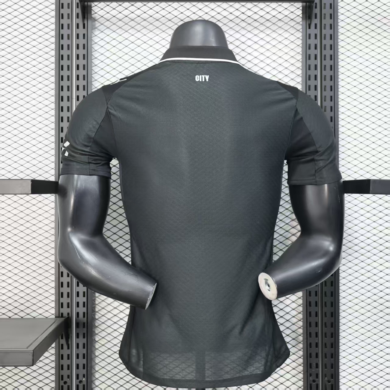 2025-2026 Manchester City away short sleeve T-shirt black jersey (player-version)