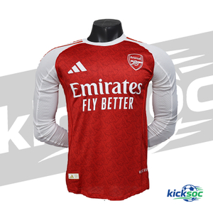 Arsenal-(2025-2026)season-home-long-sleeve-jersey-red-【player-version】