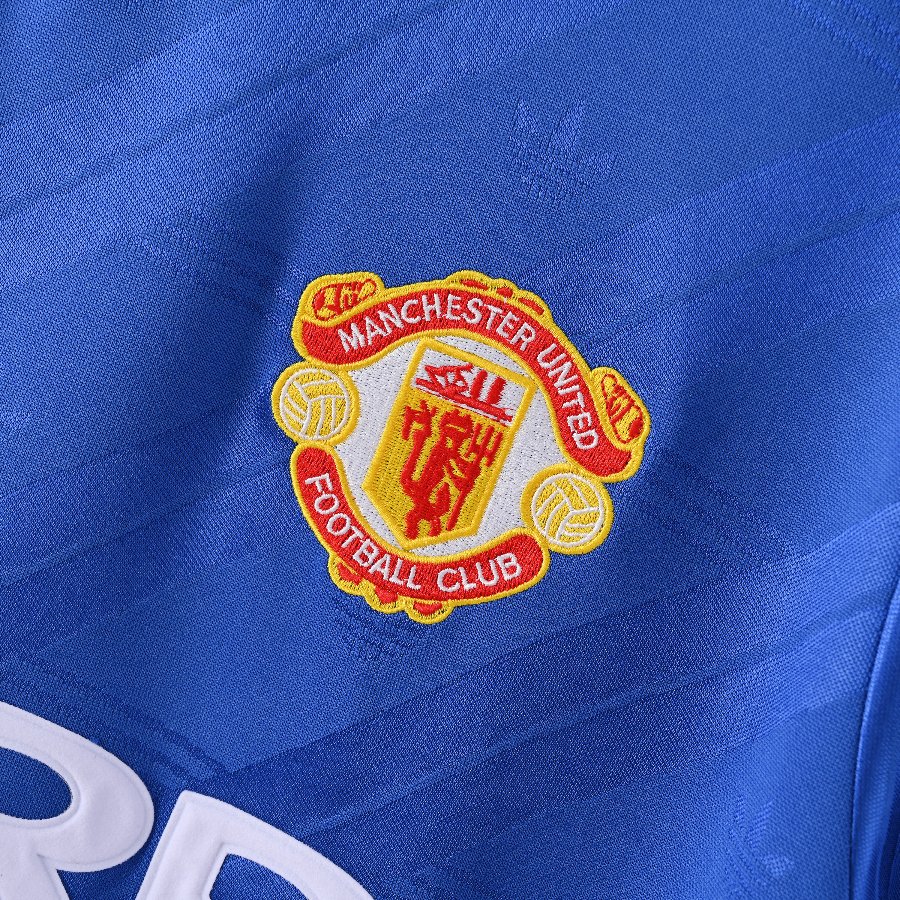 1986 Manchester United Away Short-Sleeve Retro Blue Jersey ( Fan ) 