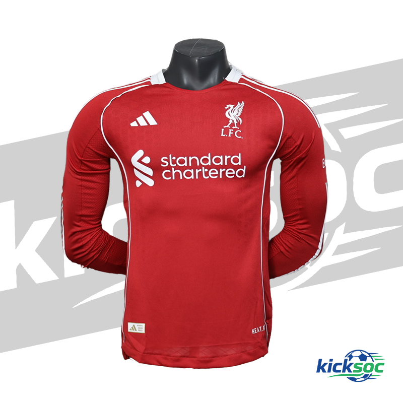  2025-2026 Liverpool Home Long-Sleeve Soccer Jersey (Player)