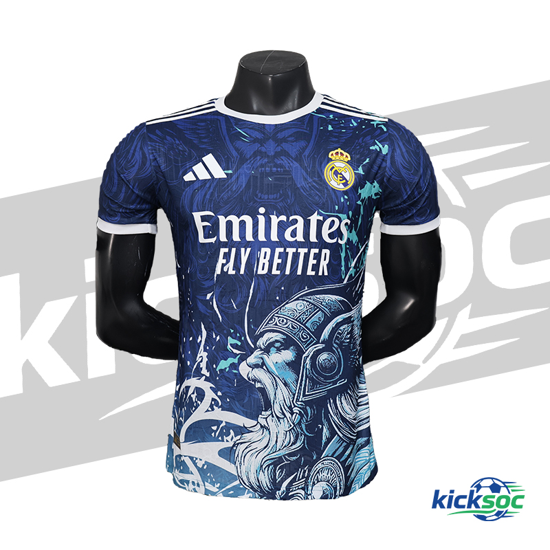 2025/2026 Real Madrid Camo Blue Special Edition Short-Sleeve Jersey ( Player )