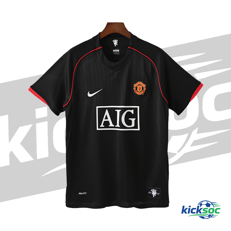 2007/2008 Manchester United Away Short-Sleeve Retro Black Jersey ( Fan ) 
