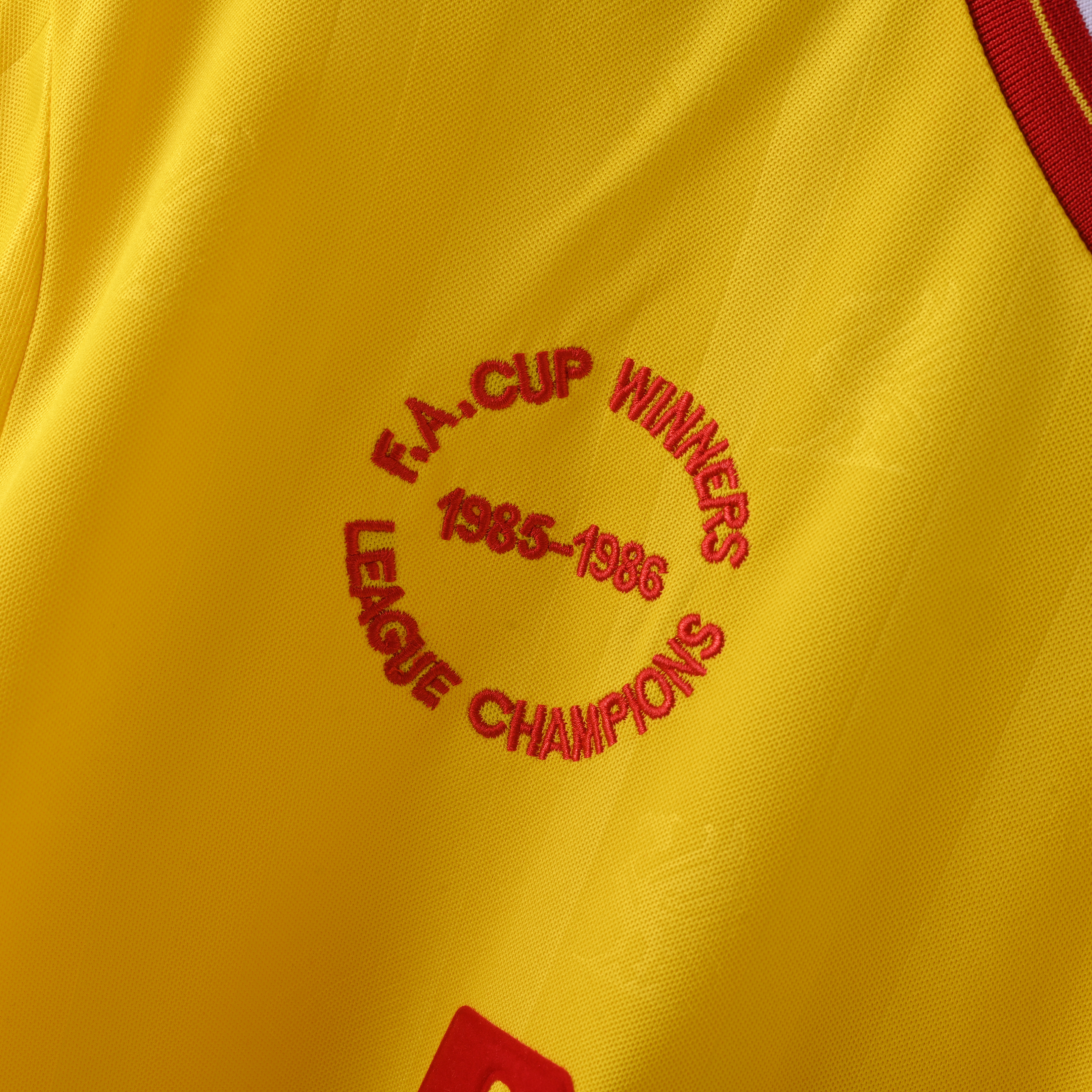 1985/1986 Liverpool Yellow Short-Sleeve Football Jersey Retro Style (Fan)