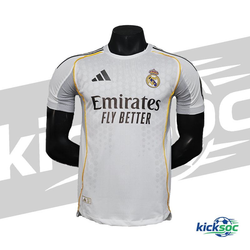 2025-2026 Real Madrid Season Second Away Sports Quick-Drying Short-Sleeved Jersey White (player-version)