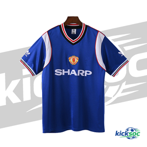 1984 Manchester United Second Away Short-Sleeve Retro navy Jersey (Fan )