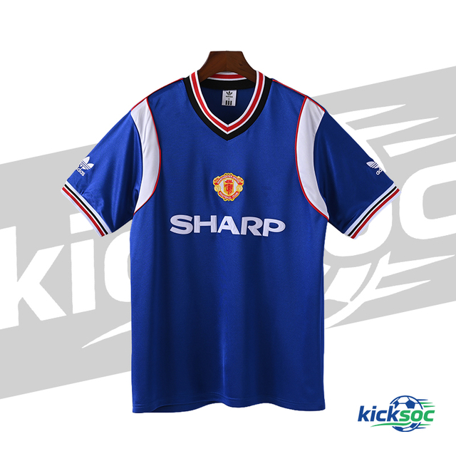 1984 Manchester United Second Away Short-Sleeve Retro navy Jersey (Fan )