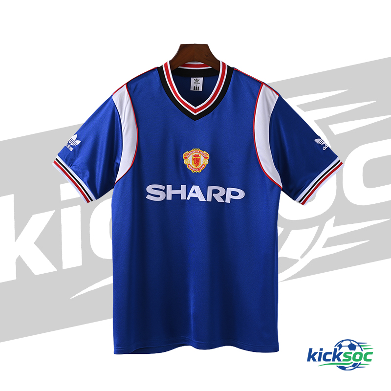 1984 Manchester United Second Away Short-Sleeve Retro navy Jersey (Fan )