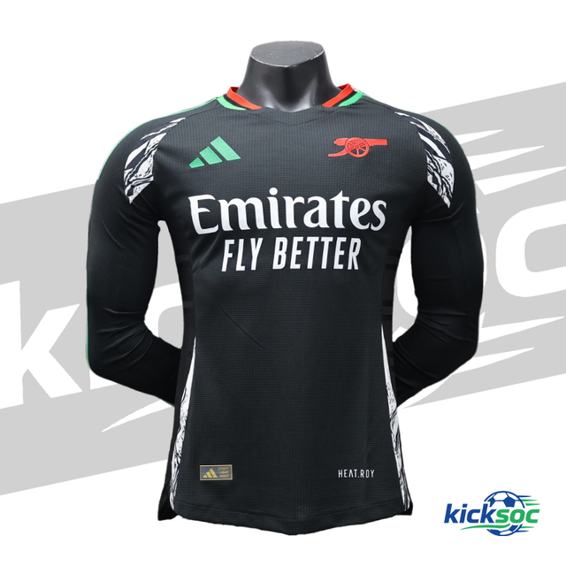2024-2025 Arsenal Away Black Long-Sleeve Jersey (Player)