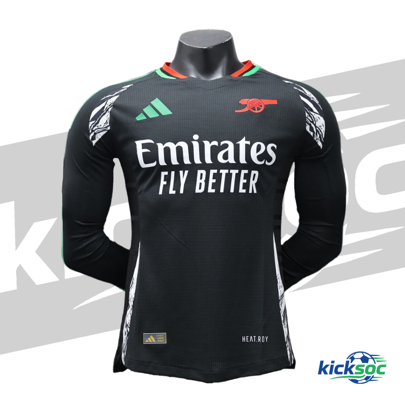 2024-2025 Arsenal Away Black Long-Sleeve Jersey (Player)