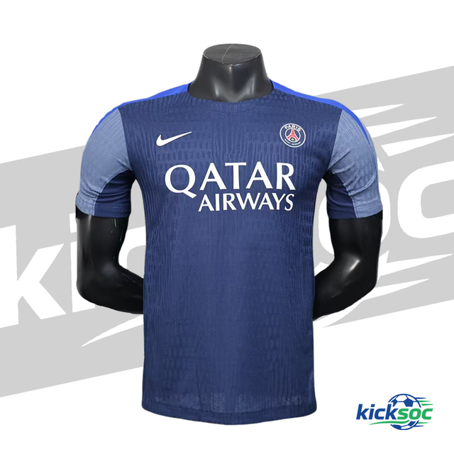 2025/2026 Paris Saint-Germain Pre-Match Football Kit Blue Short-Sleeve Jersey (Player) 