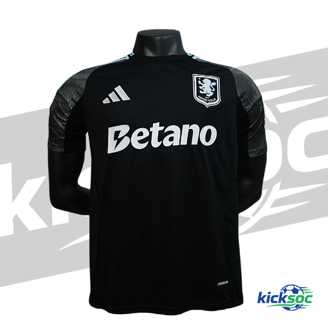 2025-2026 Aston Villa Away Black Short-Sleeve Jersey ( Fan )
