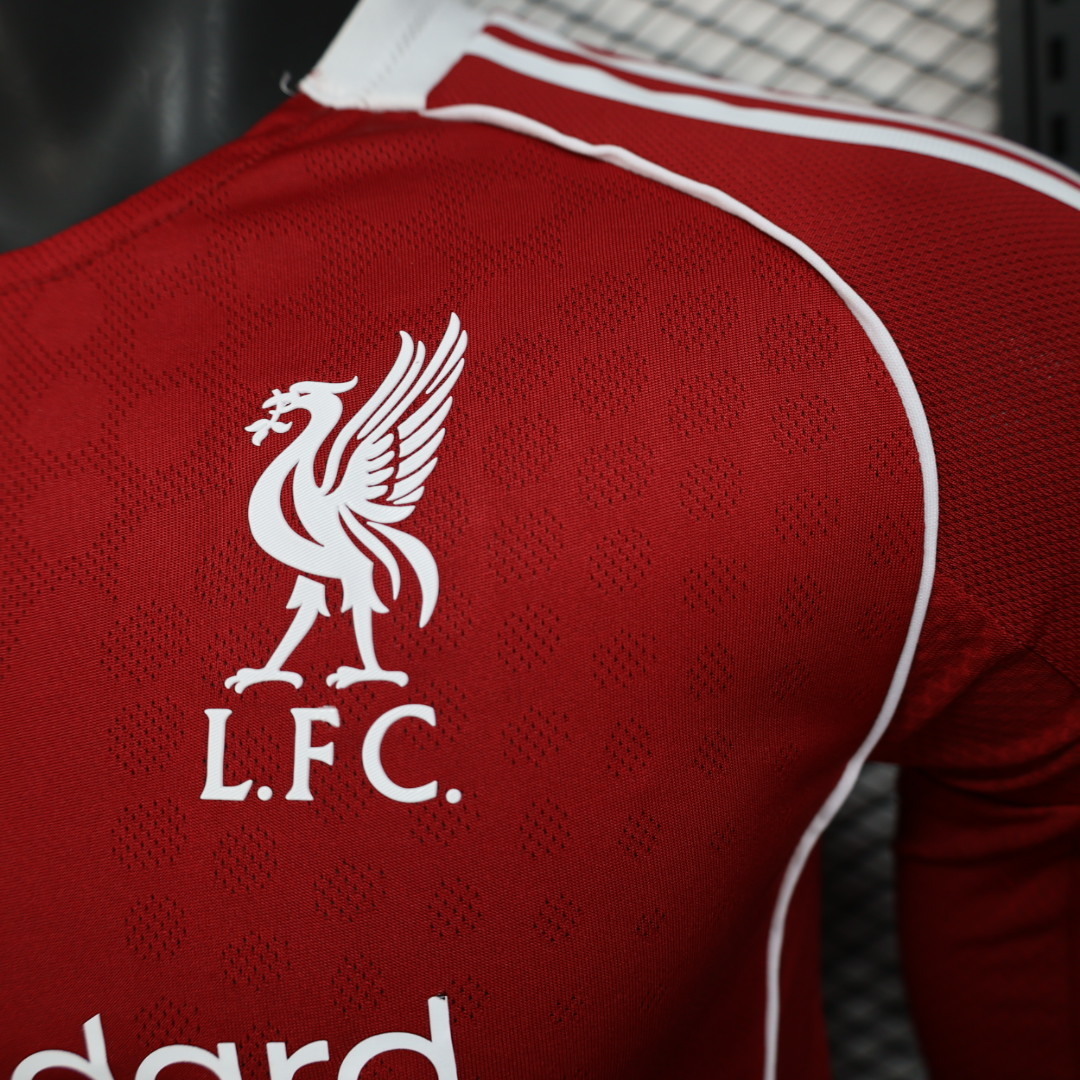  2025-2026 Liverpool Home Long-Sleeve Soccer Jersey (Player)