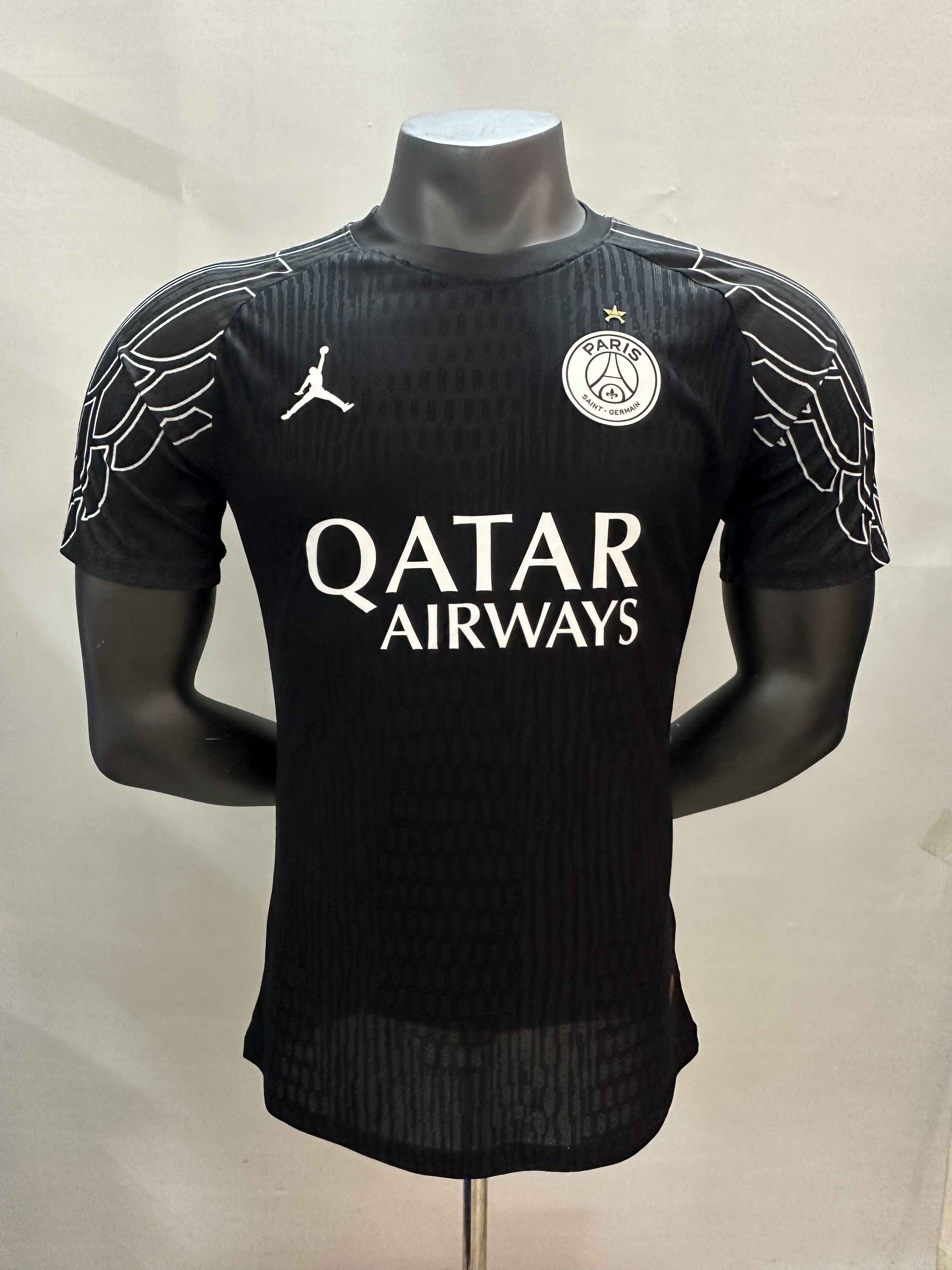 2025-2026 Paris Saint Germain Third Away Quick Dry Short Sleeve Jersey Black (player-version)