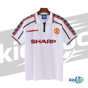 1998/1999 Manchester United Short Sleeve Retro White Jersey ( Fan ) 