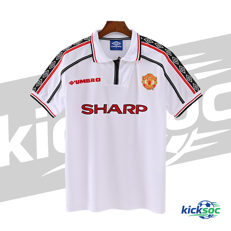 1998/1999 Manchester United Short Sleeve Retro White Jersey ( Fan ) 