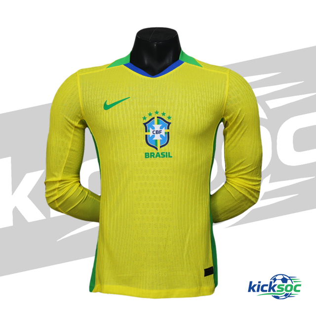 2025-2026 Brazil Home Long-Sleeve Soccer Jersey ( Player ) 